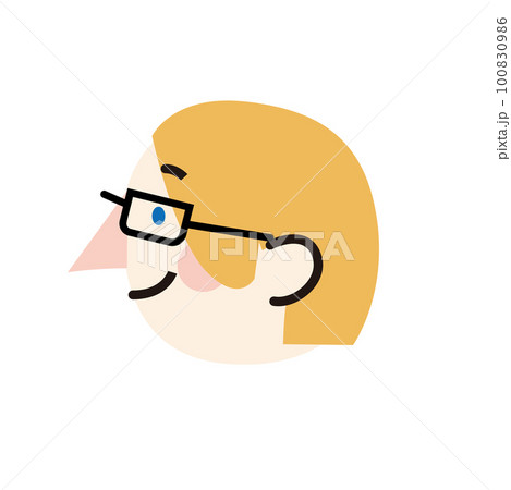 金髪長髪の白人の人の笑顔の横顔 100830986