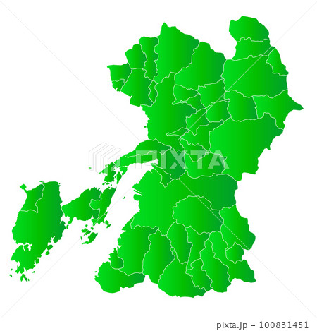 熊本県と市町村地図 100831451