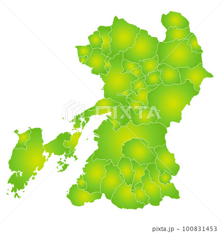 熊本県と市町村地図 100831453