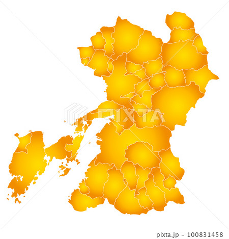 熊本県と市町村地図 100831458