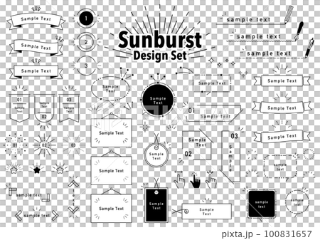 Sunburst Design Set Simple Sunburst Headline Frameset Sunburst Design Set Simple Sunburst Headline Frameset 100831657
