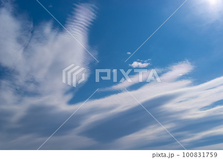 青空に浮かぶ早春の流れる雲　a-1 100831759