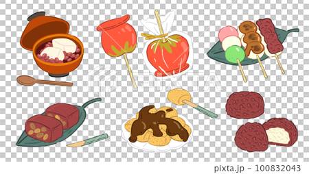 手繪風和菓子 手繪風和菓子 100832043
