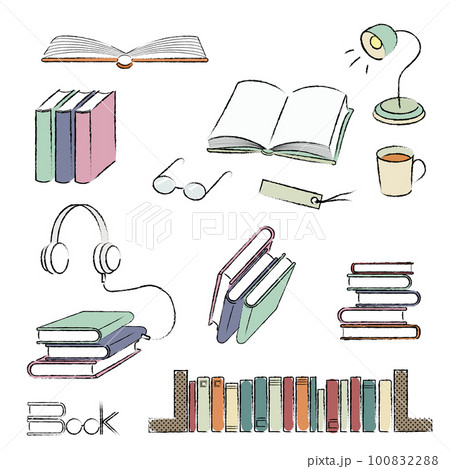 いろいろな本のイラスト カラー いろいろな本のイラスト カラー 100832288