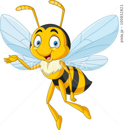 Cartoon happy bee on white background 100832821