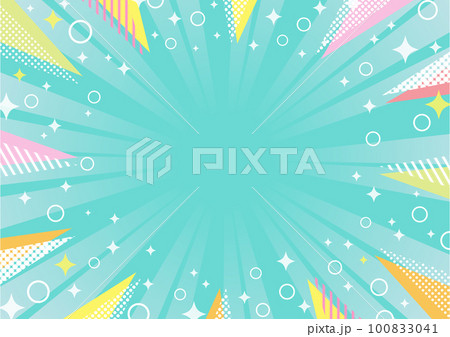 バブル入りポップな強調線フレームグリーン 100833041