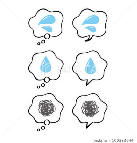 ネガティブな感情のマークの吹き出しセット ネガティブな感情のマークの吹き出しセット 100833644