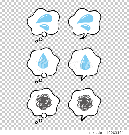 ネガティブな感情のマークの吹き出しセット ネガティブな感情のマークの吹き出しセット 100833644