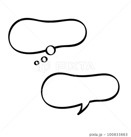 シンプルなひょうたん型の吹き出しのセット シンプルなひょうたん型の吹き出しのセット 100833663