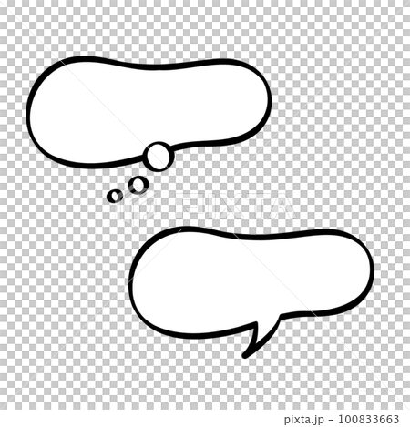 シンプルなひょうたん型の吹き出しのセット シンプルなひょうたん型の吹き出しのセット 100833663