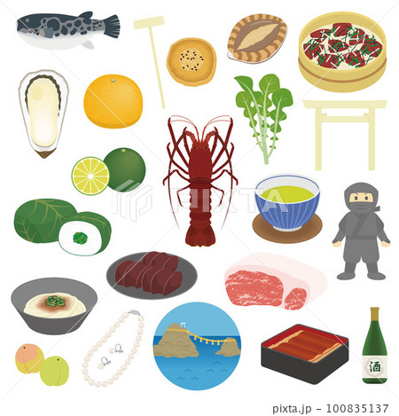 三重県の名物のイラストセット 100835137