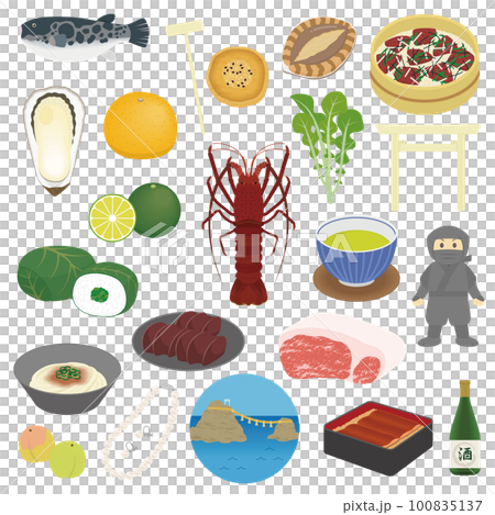 Mie prefecture specialty illustration set 100835137