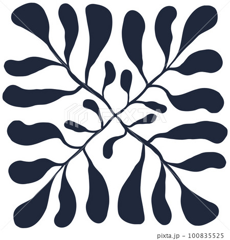 Matisse element. Abstract contemporary botanical minimalist plant. Vector modern leaves isolated on white 100835525