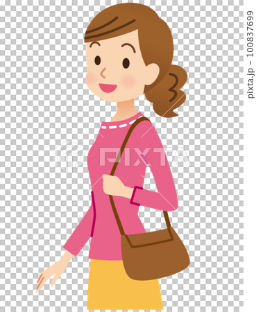 お出かけする若い女性　通勤　ショッピング 100837699