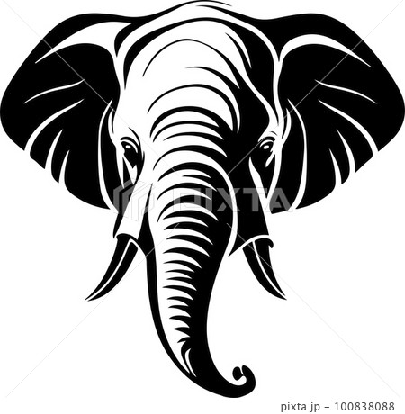 Elephant Head Silhouette Vector