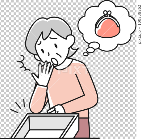 高級女士驚訝於她的錢包不見了 100838862