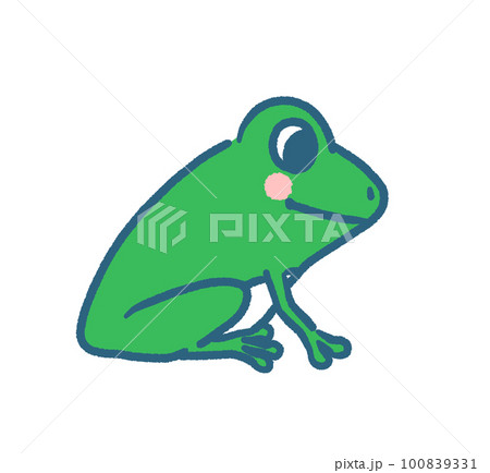 横向きアマガエルのイラスト 100839331
