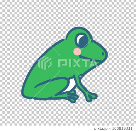 横向きアマガエルのイラスト 100839331