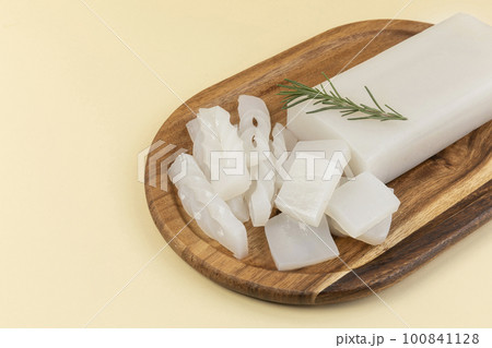konjac on a wood tray konjac on a wood tray 100841128