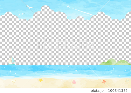 Simple summer seascape illustration 100841383