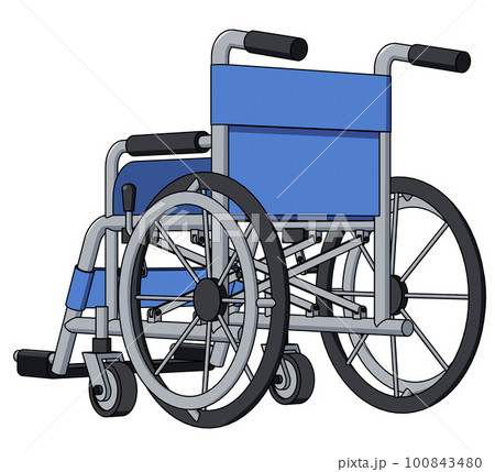 斜め後ろから見た車椅子のイラスト 100843480