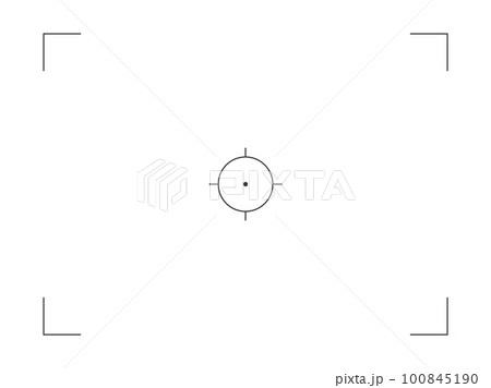 Minimalistic photo, video viewfinder screen. Vector Photo frame with circke target. Minimalistic photo, video viewfinder screen. Vector Photo frame with circke target. 100845190