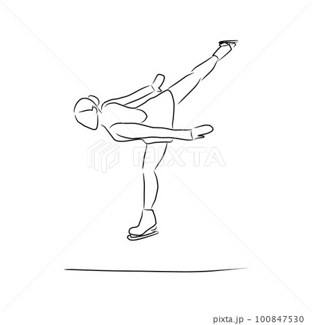 Figure skating, vector. Sketch. Figure skating, vector. Sketch. 100847530