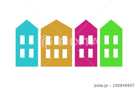 Colored Houses, vector. Colored Houses, vector. 100848907