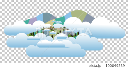 Takeda Castle, a castle in the sky floating in a sea of clouds Takeda Castle, a castle in the sky floating in a sea of clouds 100849289