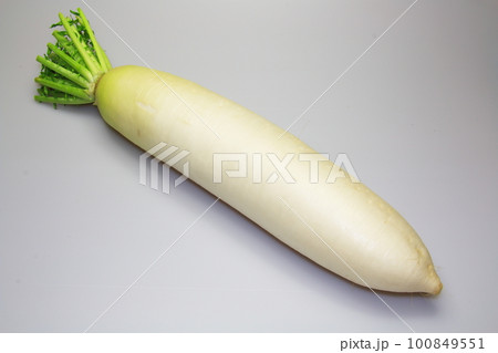 直売所で買った新鮮野菜の大根（だいこん） 100849551