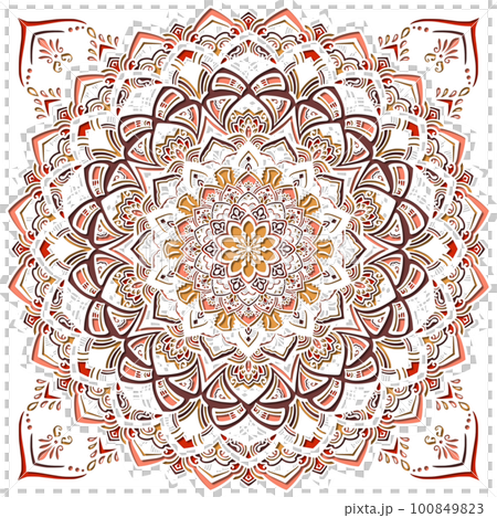 可愛的粉紅色曼陀羅風格圖案插圖 100849823