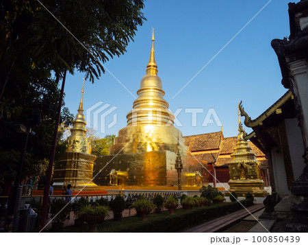 Chiang Mai, Thailand. JAN 10, 2023 Wat Phra Singh or Was Phra sing, most important temple in Chiang Mai old town. 100850439