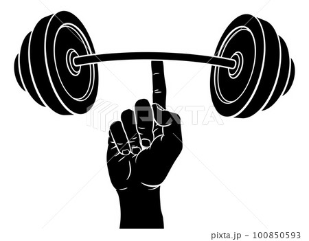 Weightlifting Hand Finger Holding Barbell Concept Weightlifting Hand Finger Holding Barbell Concept 100850593