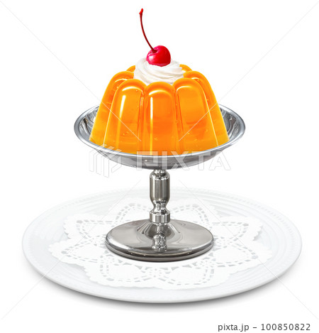 リアルなオレンジゼリーのイラスト リアルなオレンジゼリーのイラスト 100850822