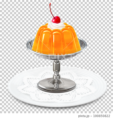 リアルなオレンジゼリーのイラスト リアルなオレンジゼリーのイラスト 100850822