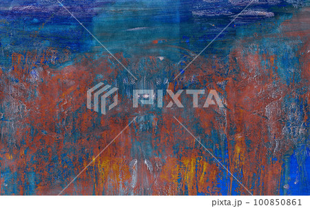 abstract blue and red textural background with white paint lines, divorces, furrows, inflows, coasts 100850861