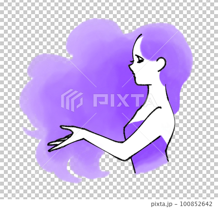 Beautiful profile woman, Murasaki Beautiful profile woman, Murasaki 100852642