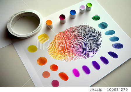 Color fingerprint pattern isolated on white 100854279