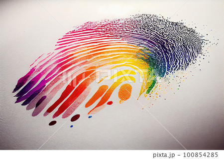 Color fingerprint pattern isolated on white Color fingerprint pattern isolated on white 100854285