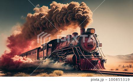 historic Steam train locomotive 100855319