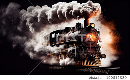 historic Steam train locomotive historic Steam train locomotive 100855320
