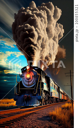 historic Steam train locomotive historic Steam train locomotive 100855321