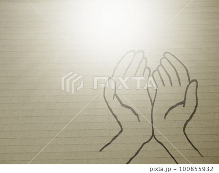 マジックで描かれた手のイラスト 100855932