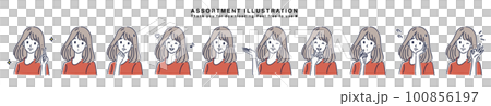 Illustration material set of women Illustration material set of women 100856197