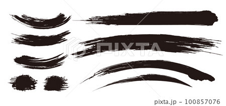アナログタッチ素材:筆の質感 墨 インク 筆模様 波模様筆の筆跡素材。ブラシストローク アナログタッチ素材:筆の質感 墨 インク 筆模様 波模様筆の筆跡素材。ブラシストローク 100857076