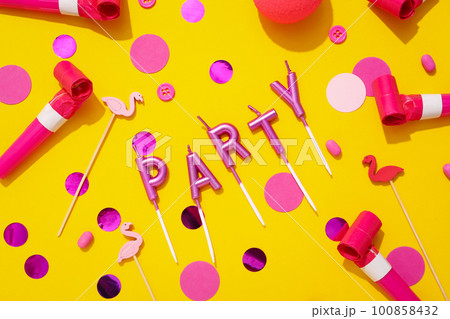 Concept of party and celebration, accessories for party Concept of party and celebration, accessories for party 100858432