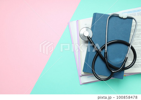 Concept of medical education and books, space for text 100858478