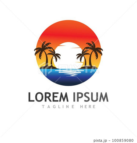 Palm tree summer logo template Palm tree summer logo template 100859080