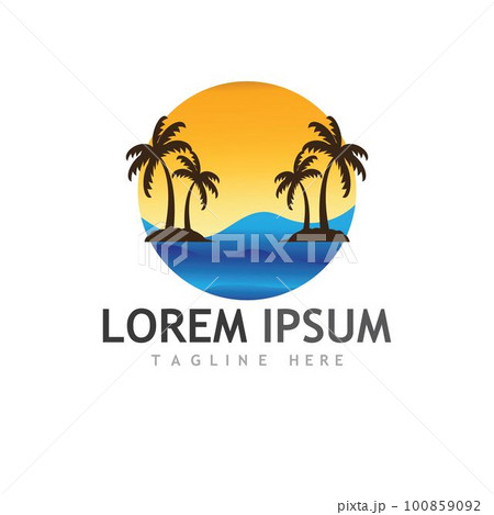 Palm tree summer logo template Palm tree summer logo template 100859092