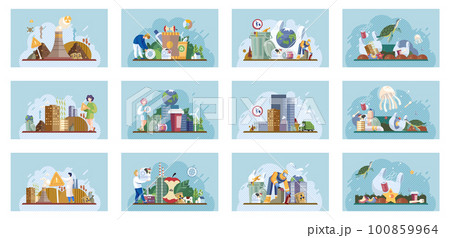 Waste pollution. Unsorted trash . Rubbish and trash bags dump. Pile of waste Waste pollution. Unsorted trash . Rubbish and trash bags dump. Pile of waste 100859964